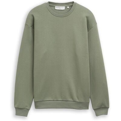 TOM TAILOR DENIM Herren Basic Sweatshirt, grün, Uni, Gr. XS TOM TAILOR DENIM Herren Basic Sweatshirt, grün, Uni, Gr. XS