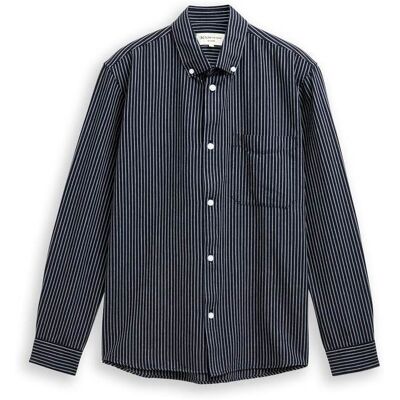 TOM TAILOR DENIM Herren Relaxed Fit Hemd aus Baumwolle, blau, Gestreift, Gr. XL TOM TAILOR DENIM Herren Relaxed Fit Hemd aus Baumwolle, blau, Gestreift, Gr. XL