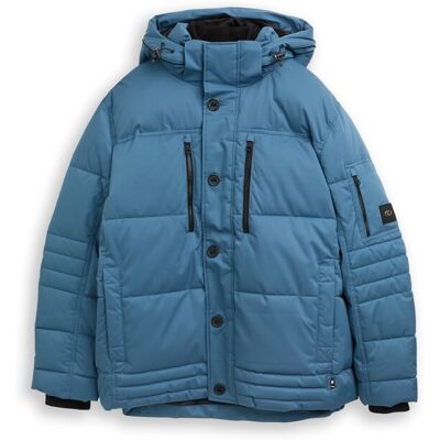 TOM TAILOR Herren Plus Size - Pufferjacke mit abnehmbarer Kapuze, blau, Uni, Gr. 2XL TOM TAILOR Herren Plus Size - Pufferjacke mit abnehmbarer Kapuze, blau, Uni, Gr. 2XL