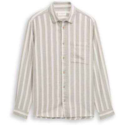 TOM TAILOR Herren Regular Fit Dobby Hemd aus strukturiertem Baumwollstoff, grün, Gestreift, Gr. S TOM TAILOR Herren Regular Fit Dobby Hemd aus strukturiertem Baumwollstoff, grün, Gestreift, Gr. S