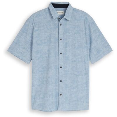 TOM TAILOR Herren Comfort Fit Kurzarmhemd mit Muster, blau, Gemustert, Gr. XXXL TOM TAILOR Herren Comfort Fit Kurzarmhemd mit Muster, blau, Gemustert, Gr. XXXL