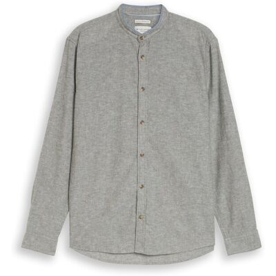 TOM TAILOR Herren Regular Fit Hemd mit Leinenanteil, grün, Uni, Gr. M TOM TAILOR Herren Regular Fit Hemd mit Leinenanteil, grün, Uni, Gr. M