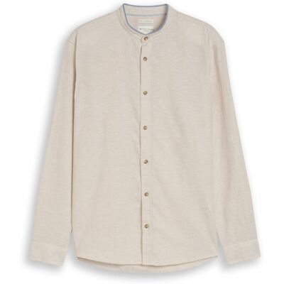 TOM TAILOR Herren Regular Fit Hemd mit Leinenanteil, beige, Meliert, Gr. XXL TOM TAILOR Herren Regular Fit Hemd mit Leinenanteil, beige, Meliert, Gr. XXL