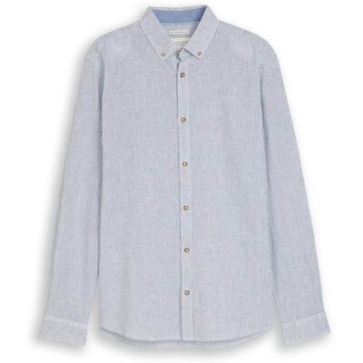 TOM TAILOR Herren Regular Fit Hemd mit Leinenanteil, weiß, Gestreift, Gr. S TOM TAILOR Herren Regular Fit Hemd mit Leinenanteil, weiß, Gestreift, Gr. S