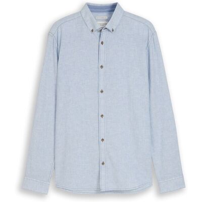 TOM TAILOR Herren Regular Fit Hemd mit Leinenanteil, blau, Gestreift, Gr. S TOM TAILOR Herren Regular Fit Hemd mit Leinenanteil, blau, Gestreift, Gr. S