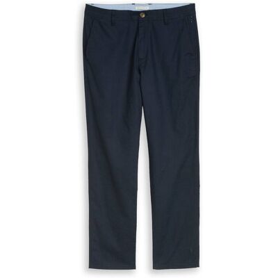 TOM TAILOR Herren TTREGULAR Chino Hose mit Leinenanteil, blau, Uni, Gr. 34/32 TOM TAILOR Herren TTREGULAR Chino Hose mit Leinenanteil, blau, Uni, Gr. 34/32
