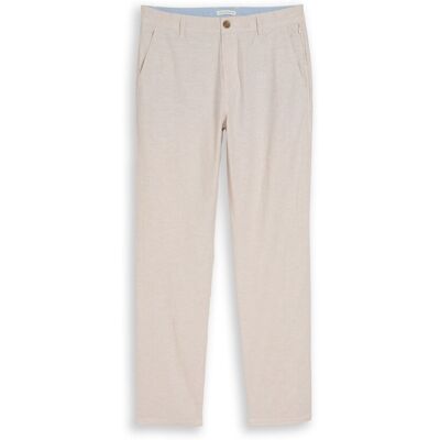 TOM TAILOR Herren TTREGULAR Chino Hose mit Leinenanteil, beige, Meliert, Gr. 32/32 TOM TAILOR Herren TTREGULAR Chino Hose mit Leinenanteil, beige, Meliert, Gr. 32/32