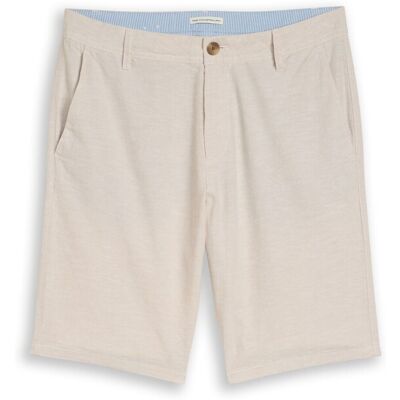 TOM TAILOR Herren TTREGULAR Chino Shorts mit Leinenanteil, beige, Meliert, Gr. 30 TOM TAILOR Herren TTREGULAR Chino Shorts mit Leinenanteil, beige, Meliert, Gr. 30