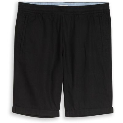 TOM TAILOR Herren TTREGULAR Shorts mit Leinenanteil, schwarz, Uni, Gr. S TOM TAILOR Herren TTREGULAR Shorts mit Leinenanteil, schwarz, Uni, Gr. S
