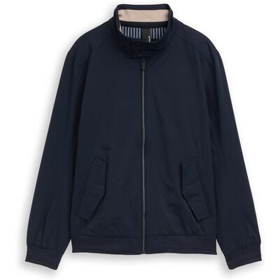 TOM TAILOR Herren Harrington Jacke aus wasserabweisendem Material, blau, Uni, Gr. M TOM TAILOR Herren Harrington Jacke aus wasserabweisendem Material, blau, Uni, Gr. M