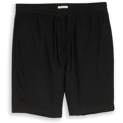 TOM TAILOR DENIM Herren TTRELAXED Shorts mit Leinenanteil, schwarz, Uni, Gr. S TOM TAILOR DENIM Herren TTRELAXED Shorts mit Leinenanteil, schwarz, Uni, Gr. S