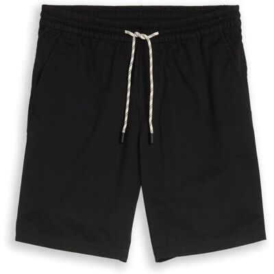 TOM TAILOR DENIM Herren TTREGULAR Shorts aus Baumwolle, schwarz, Uni, Gr. S TOM TAILOR DENIM Herren TTREGULAR Shorts aus Baumwolle, schwarz, Uni, Gr. S