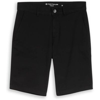 TOM TAILOR Herren TTSLIM Chino Shorts, schwarz, Uni, Gr. 30 TOM TAILOR Herren TTSLIM Chino Shorts, schwarz, Uni, Gr. 30