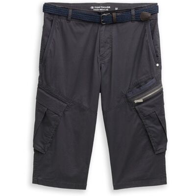 TOM TAILOR Herren TTMAX REGULAR Overknee Shorts mit Gürtel, grau, Uni, Gr. 28 TOM TAILOR Herren TTMAX REGULAR Overknee Shorts mit Gürtel, grau, Uni, Gr. 28