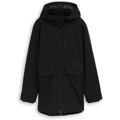 TOM TAILOR DENIM Herren Relaxed Fit Ultralight Funktionsjacke aus wasserabweisendem Material, schwarz, Uni, Gr. M TOM TAILOR DENIM Herren Relaxed Fit Ultralight Funktionsjacke aus wasserabweisendem Material, schwarz, Uni, Gr. M