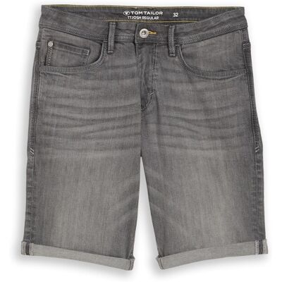 TOM TAILOR Herren TTJOSH REGULAR SLIM Jeans Shorts, grau, Uni, Gr. 36 TOM TAILOR Herren TTJOSH REGULAR SLIM Jeans Shorts, grau, Uni, Gr. 36