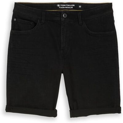 TOM TAILOR Herren TTJOSH REGULAR SLIM Jeans Shorts, schwarz, Uni, Gr. 33 TOM TAILOR Herren TTJOSH REGULAR SLIM Jeans Shorts, schwarz, Uni, Gr. 33