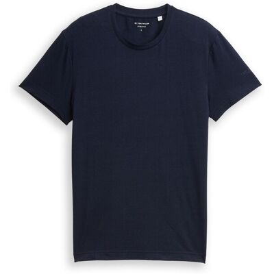 TOM TAILOR Herren Basic Fitted T-Shirt, blau, Uni, Gr. XXXL TOM TAILOR Herren Basic Fitted T-Shirt, blau, Uni, Gr. XXXL