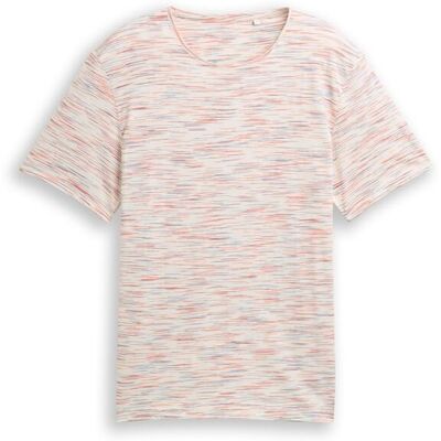 TOM TAILOR Herren T-Shirt in Melange-Optik, weiß, Meliert, Gr. XXXL TOM TAILOR Herren T-Shirt in Melange-Optik, weiß, Meliert, Gr. XXXL