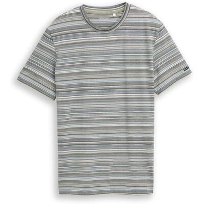 TOM TAILOR Herren T-Shirt mit Streifenmuster, grün, Gestreift, Gr. XL TOM TAILOR Herren T-Shirt mit Streifenmuster, grün, Gestreift, Gr. XL