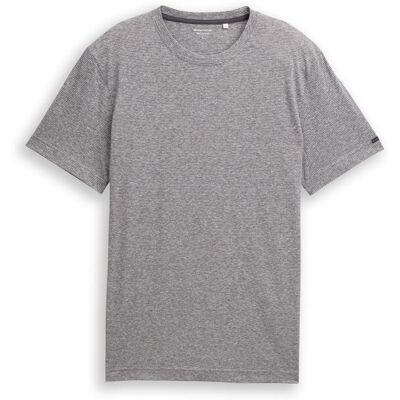 TOM TAILOR Herren T-Shirt mit feinem Streifenmuster, weiß, Gestreift, Gr. XXL TOM TAILOR Herren T-Shirt mit feinem Streifenmuster, weiß, Gestreift, Gr. XXL