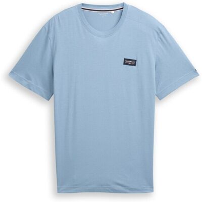 TOM TAILOR Herren T-Shirt aus Baumwolle mit Logo-Badge, blau, Uni, Gr. XXXL TOM TAILOR Herren T-Shirt aus Baumwolle mit Logo-Badge, blau, Uni, Gr. XXXL