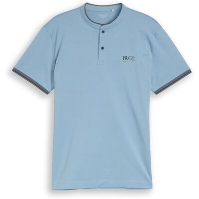 TOM TAILOR Herren Poloshirt mit Stehkragen, blau, Uni, Gr. XL TOM TAILOR Herren Poloshirt mit Stehkragen, blau, Uni, Gr. XL