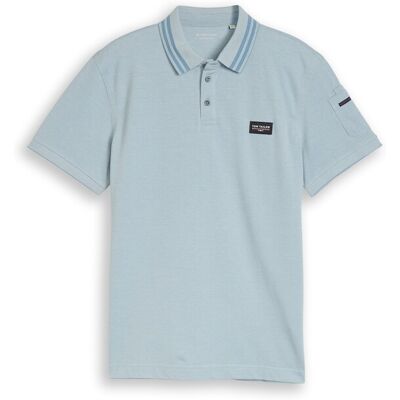 TOM TAILOR Herren Poloshirt mit Ärmeltasche, blau, Meliert, Gr. S TOM TAILOR Herren Poloshirt mit Ärmeltasche, blau, Meliert, Gr. S