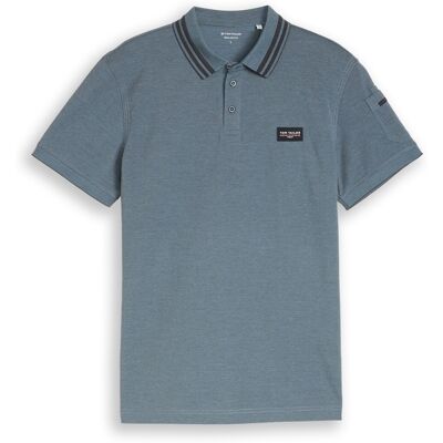 TOM TAILOR Herren Poloshirt mit Ärmeltasche, blau, Meliert, Gr. XXXL TOM TAILOR Herren Poloshirt mit Ärmeltasche, blau, Meliert, Gr. XXXL