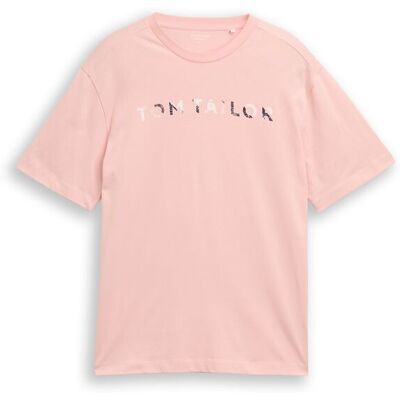 TOM TAILOR Herren T-Shirt mit Print, rosa, Uni, Gr. L TOM TAILOR Herren T-Shirt mit Print, rosa, Uni, Gr. L