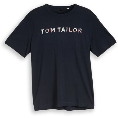TOM TAILOR Herren T-Shirt mit Print, blau, Uni, Gr. M TOM TAILOR Herren T-Shirt mit Print, blau, Uni, Gr. M