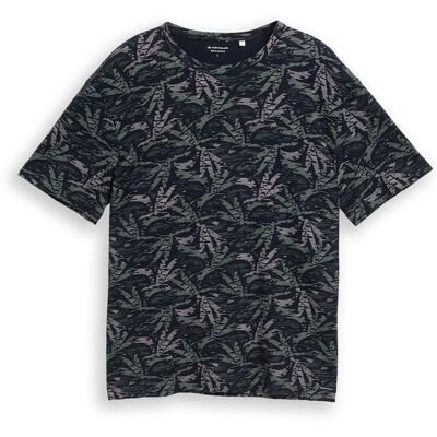 TOM TAILOR Herren T-Shirt mit Palmenprint, blau, Palmenprint, Gr. XXXL TOM TAILOR Herren T-Shirt mit Palmenprint, blau, Palmenprint, Gr. XXXL