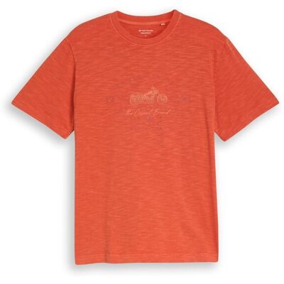 TOM TAILOR Herren T-Shirt in Melange-Optik mit Print, rot, Meliert, Gr. XXL TOM TAILOR Herren T-Shirt in Melange-Optik mit Print, rot, Meliert, Gr. XXL