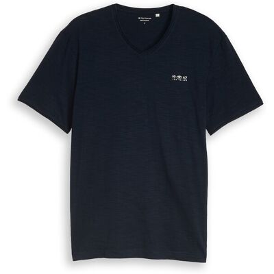 TOM TAILOR Herren T-Shirt mit V-Ausschnitt, blau, Meliert, Gr. XXXL TOM TAILOR Herren T-Shirt mit V-Ausschnitt, blau, Meliert, Gr. XXXL