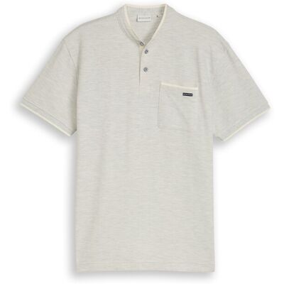 TOM TAILOR Herren Poloshirt mit Brusttasche, weiß, Meliert, Gr. XXL TOM TAILOR Herren Poloshirt mit Brusttasche, weiß, Meliert, Gr. XXL