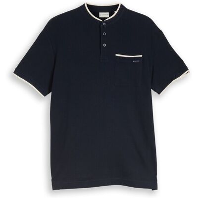 TOM TAILOR Herren Poloshirt mit Brusttasche, blau, Meliert, Gr. XXL TOM TAILOR Herren Poloshirt mit Brusttasche, blau, Meliert, Gr. XXL