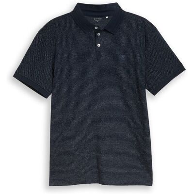 TOM TAILOR Herren Poloshirt mit Logo-Print, blau, Meliert, Gr. XXXL TOM TAILOR Herren Poloshirt mit Logo-Print, blau, Meliert, Gr. XXXL