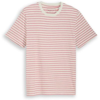 TOM TAILOR DENIM Herren T-Shirt mit Streifenmuster, rosa, Gestreift, Gr. M TOM TAILOR DENIM Herren T-Shirt mit Streifenmuster, rosa, Gestreift, Gr. M