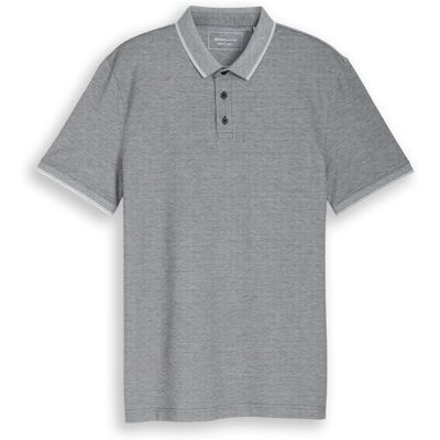 TOM TAILOR DENIM Herren Piqué Poloshirt aus Baumwolle, schwarz, Meliert, Gr. S TOM TAILOR DENIM Herren Piqué Poloshirt aus Baumwolle, schwarz, Meliert, Gr. S