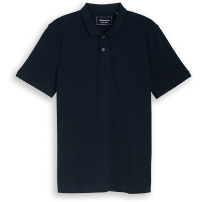 TOM TAILOR DENIM Herren Piqué Poloshirt aus Baumwolle, blau, Uni, Gr. M TOM TAILOR DENIM Herren Piqué Poloshirt aus Baumwolle, blau, Uni, Gr. M