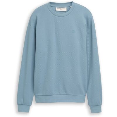 TOM TAILOR DENIM Herren Sweatshirt aus Baumwolle, blau, Uni, Gr. XXL TOM TAILOR DENIM Herren Sweatshirt aus Baumwolle, blau, Uni, Gr. XXL