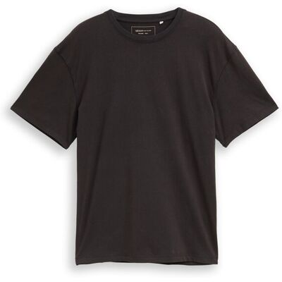 TOM TAILOR DENIM Herren Relaxed Fit T-Shirt aus Baumwolle, schwarz, Uni, Gr. XXL TOM TAILOR DENIM Herren Relaxed Fit T-Shirt aus Baumwolle, schwarz, Uni, Gr. XXL