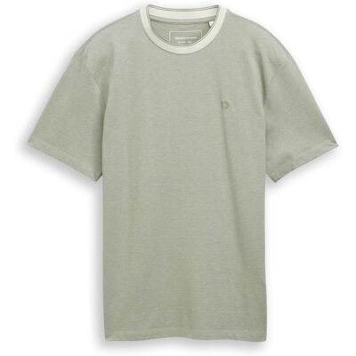 TOM TAILOR DENIM Herren Relaxed Fit Piqué T-Shirt, grün, Meliert, Gr. XXL TOM TAILOR DENIM Herren Relaxed Fit Piqué T-Shirt, grün, Meliert, Gr. XXL