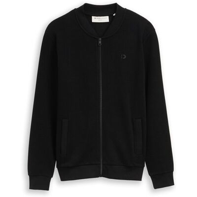 TOM TAILOR DENIM Herren Bomberjacke aus Baumwolle, schwarz, Uni, Gr. M TOM TAILOR DENIM Herren Bomberjacke aus Baumwolle, schwarz, Uni, Gr. M