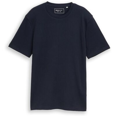 TOM TAILOR DENIM Herren T-Shirt mit Waffelstruktur, blau, Uni, Gr. XL TOM TAILOR DENIM Herren T-Shirt mit Waffelstruktur, blau, Uni, Gr. XL