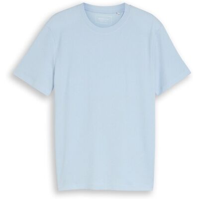 TOM TAILOR DENIM Herren T-Shirt mit Waffelstruktur, blau, Uni, Gr. L TOM TAILOR DENIM Herren T-Shirt mit Waffelstruktur, blau, Uni, Gr. L