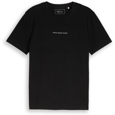 TOM TAILOR DENIM Herren T-Shirt mit Rückenprint, schwarz, Uni, Gr. XS TOM TAILOR DENIM Herren T-Shirt mit Rückenprint, schwarz, Uni, Gr. XS