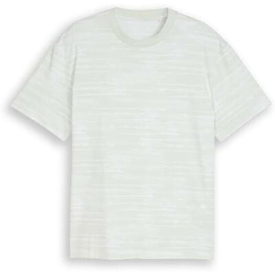 TOM TAILOR DENIM Herren Relaxed Fit T-Shirt mit Muster, grün, Gemustert, Gr. L TOM TAILOR DENIM Herren Relaxed Fit T-Shirt mit Muster, grün, Gemustert, Gr. L