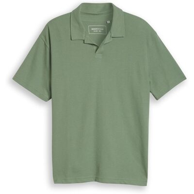 TOM TAILOR DENIM Herren Relaxed Fit Resort Poloshirt mit Waffelstruktur, grün, Uni, Gr. XS TOM TAILOR DENIM Herren Relaxed Fit Resort Poloshirt mit Waffelstruktur, grün, Uni, Gr. XS