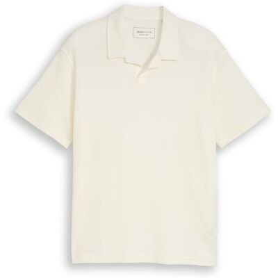 TOM TAILOR DENIM Herren Relaxed Fit Resort Poloshirt mit Waffelstruktur, weiß, Uni, Gr. XS TOM TAILOR DENIM Herren Relaxed Fit Resort Poloshirt mit Waffelstruktur, weiß, Uni, Gr. XS